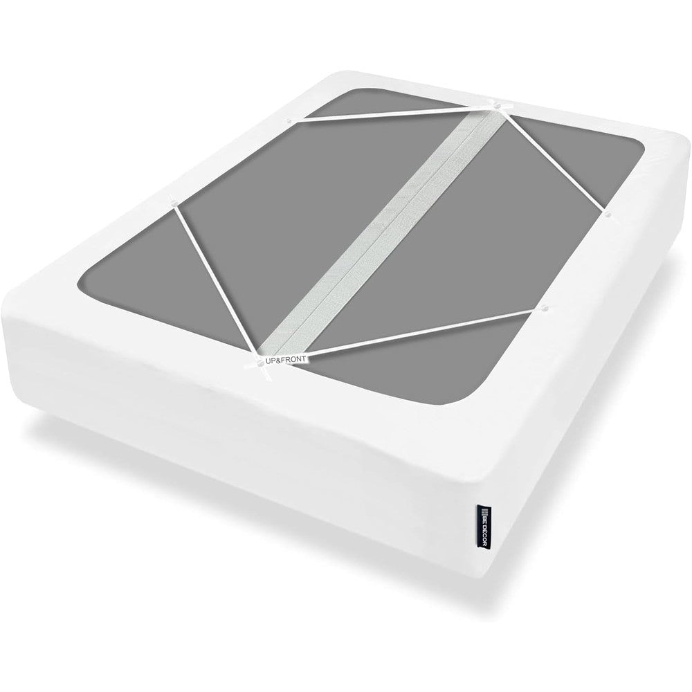 Bedecor King Size White Box Spring Cover front view