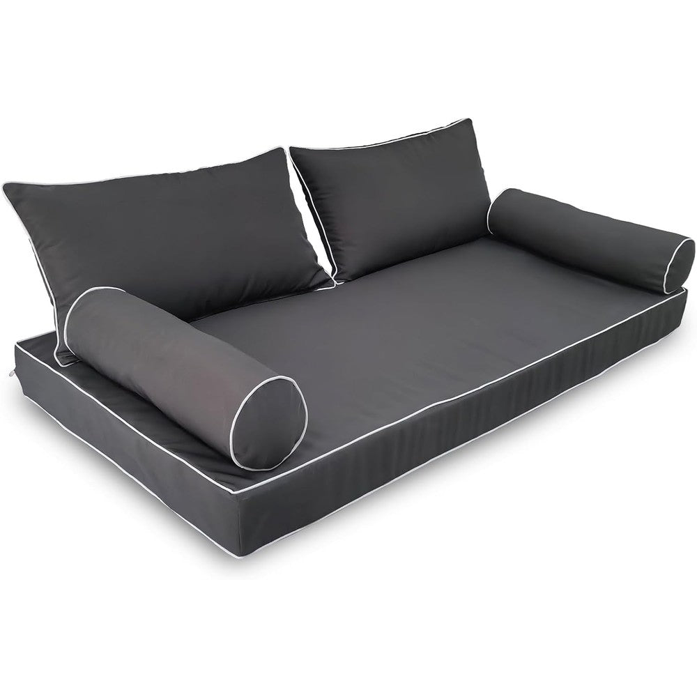 ZOALXZNT outdoor daybed cushion cover twin dark gray front view