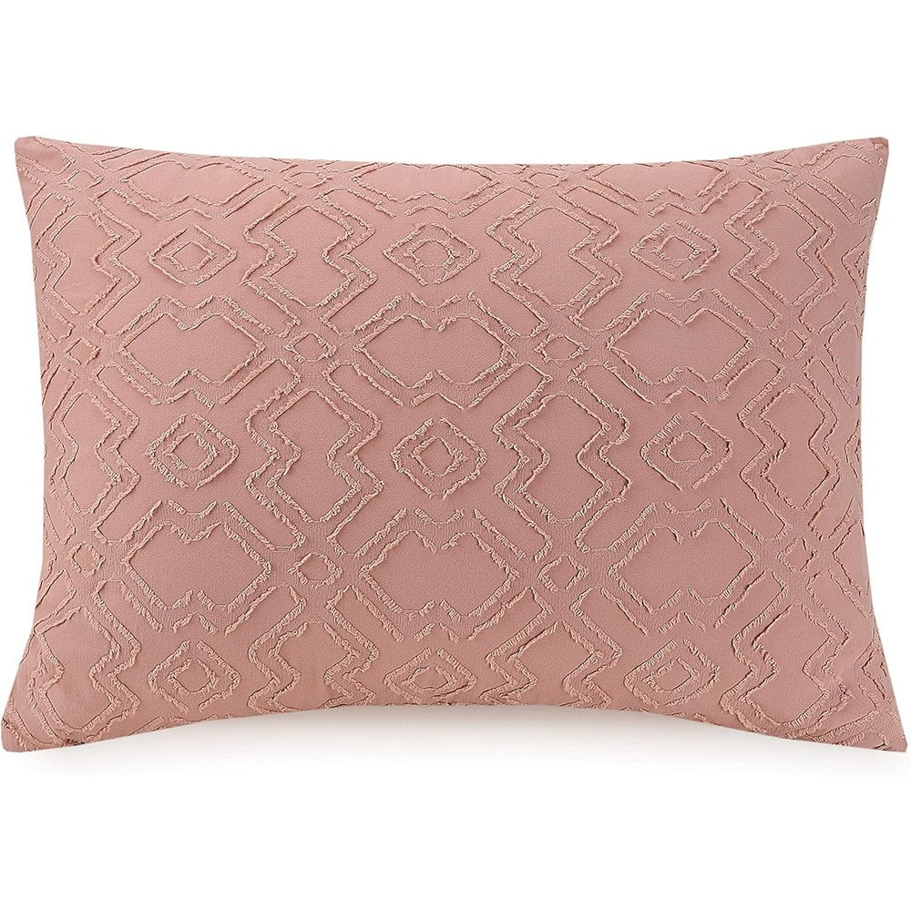Laurel & Mayfair Avah Cotton Bedspread in blush pink with geometric pattern