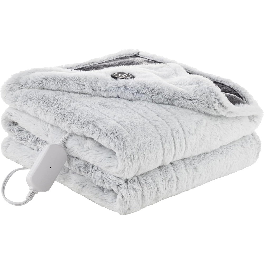 Berkshire Reversible Heated Throw in Sutton Place pattern front view
