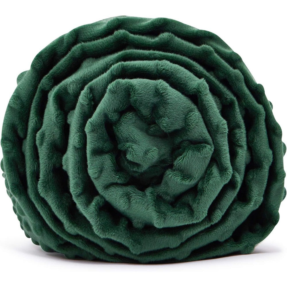 Tongdada weighted blanket cover dark green minky dot front view
