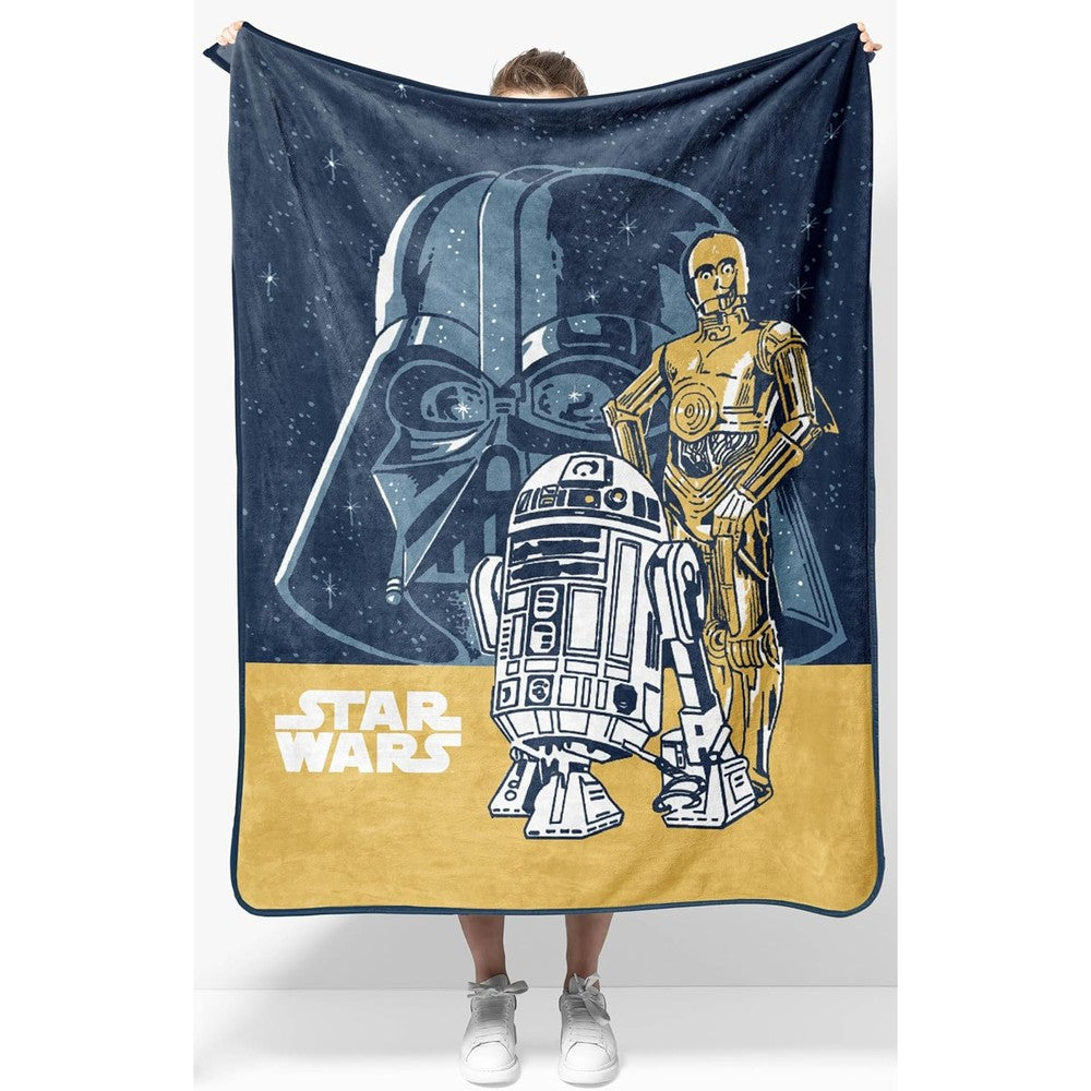 Jay Franco Star Wars plush throw blanket front view showing Darth Vader design