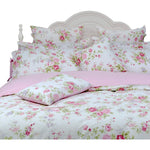 FADFAY rose floral duvet cover set front view on queen size bed