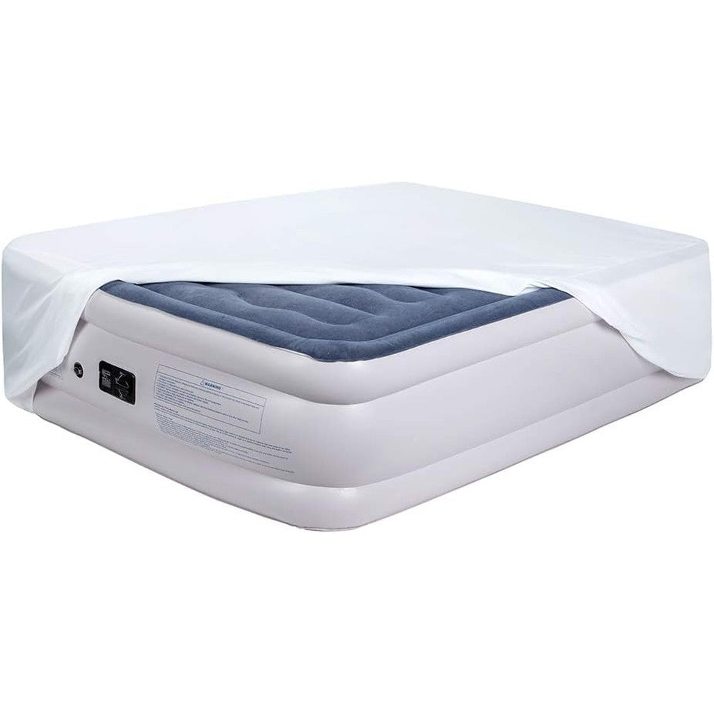 Bedecor white fitted sheet for queen air mattress front view