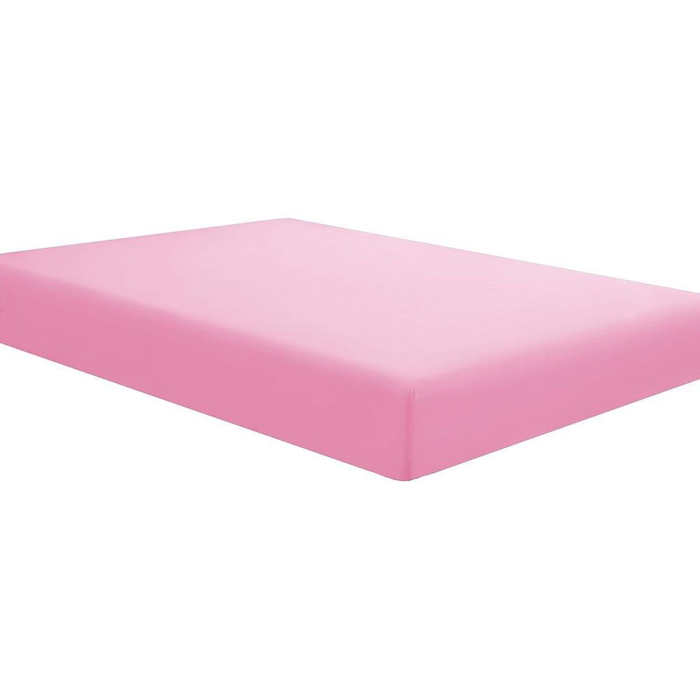 Sfoothome twin size pink fitted sheet front view