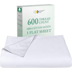 California Design Den king flat sheet front view bright white luxury bedding