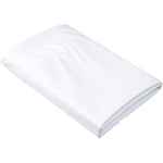 HBHLFZ Queen Flat Sheet front view of crisp white luxury top sheet neatly spread on a bed.