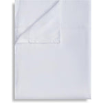 Culve white twin flat sheet front view laid smoothly over a mattress.