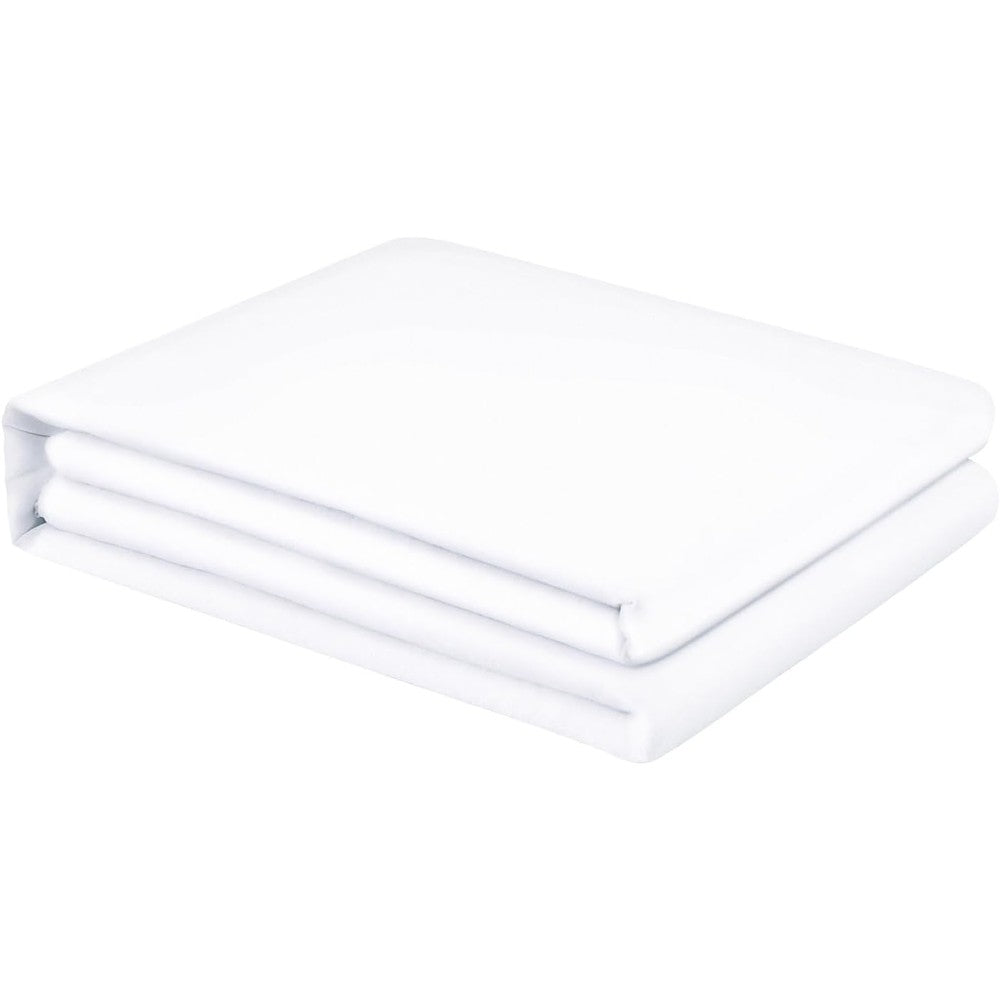 FreshCulture twin flat sheet white front view on a modern bed setup.