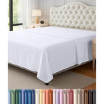 Utopia Bedding flat sheet queen size white top view