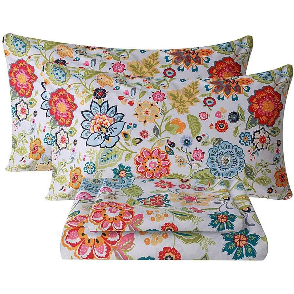 Bedlifes floral queen sheet set front view