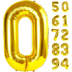 IWERP gold number zero foil balloon forty inch front view for birthday party decoration backdrop