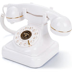 RetroVox vintage audio guest book phone in white front view