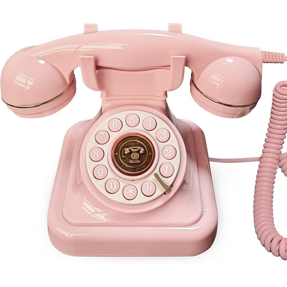 FiayaCom Audio Guest Book Wedding Phone pink front view vintage design