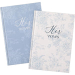 Engrowtic set of 2 blue floral wedding vow books front view