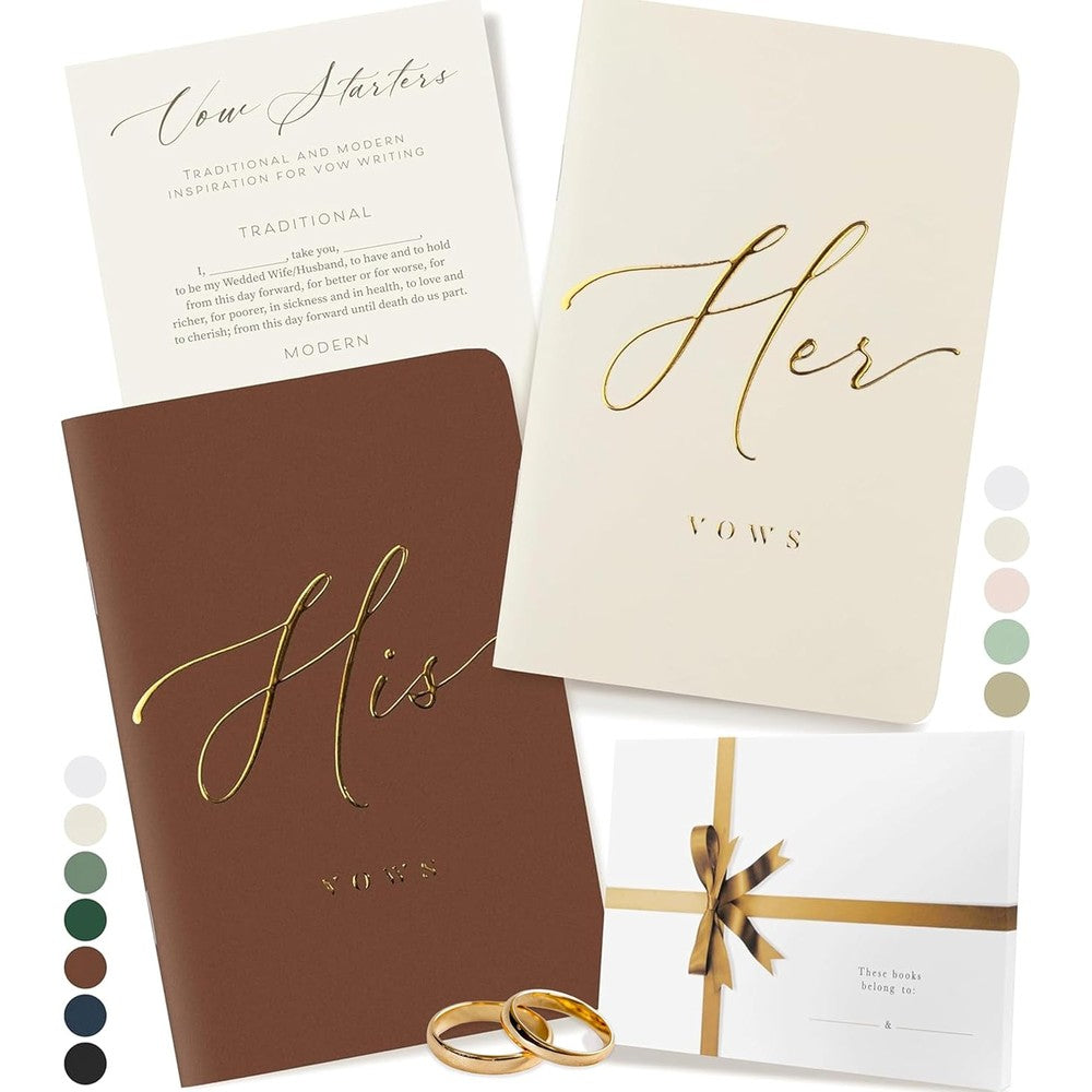 Artesori Ivory and Terracotta Wedding Vow Books front view