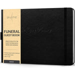 Skyline black funeral guest book front view