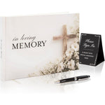 Modern Album Designs Cross Hardcover Funeral Guest Book front view