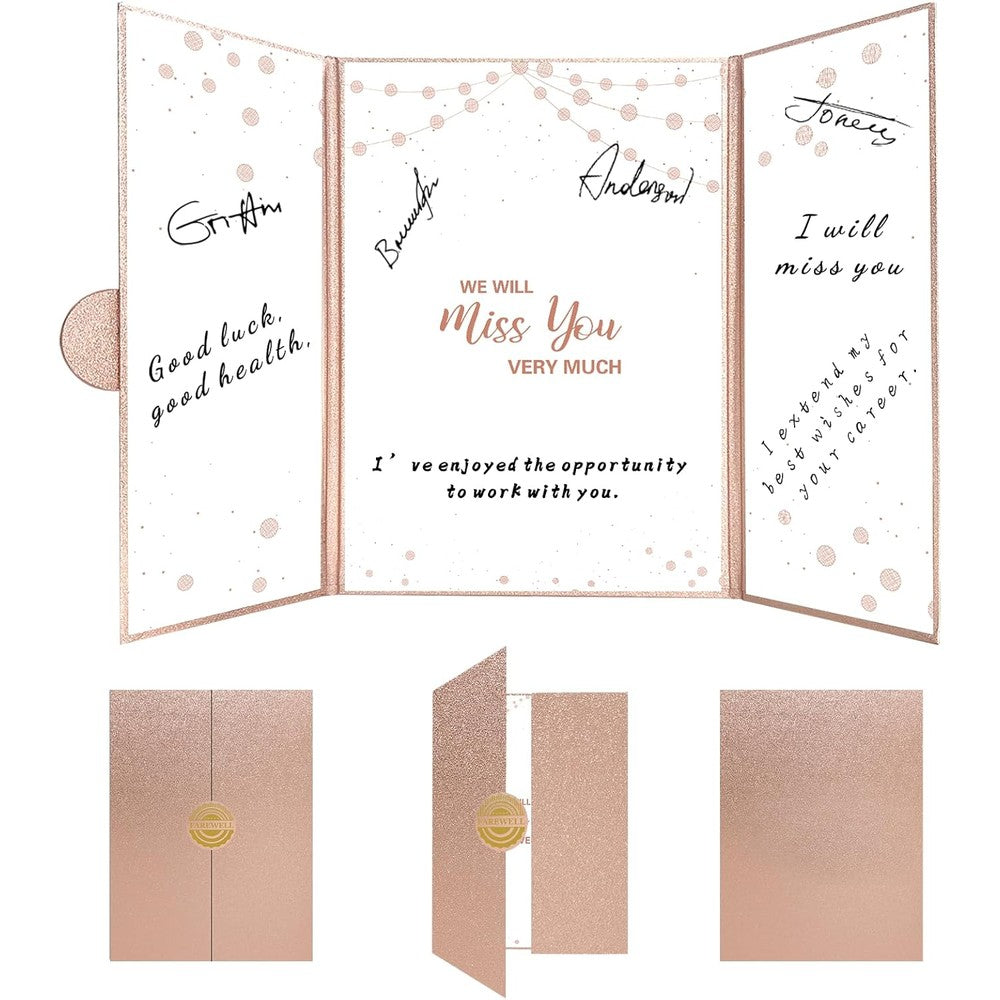 Holkcog rose gold farewell guest book alternative front view