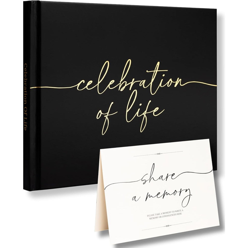 Lamare funeral guest book with gold stamping front cover