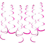 Fumwase Hot Pink Party Swirl Decorations front view pack layout