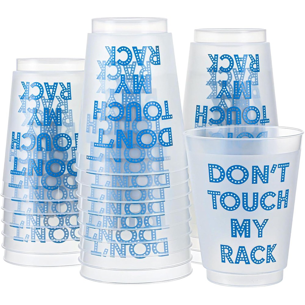 Vesici 24 pieces Mahjong reusable frosted plastic cups front view for themed game nights.