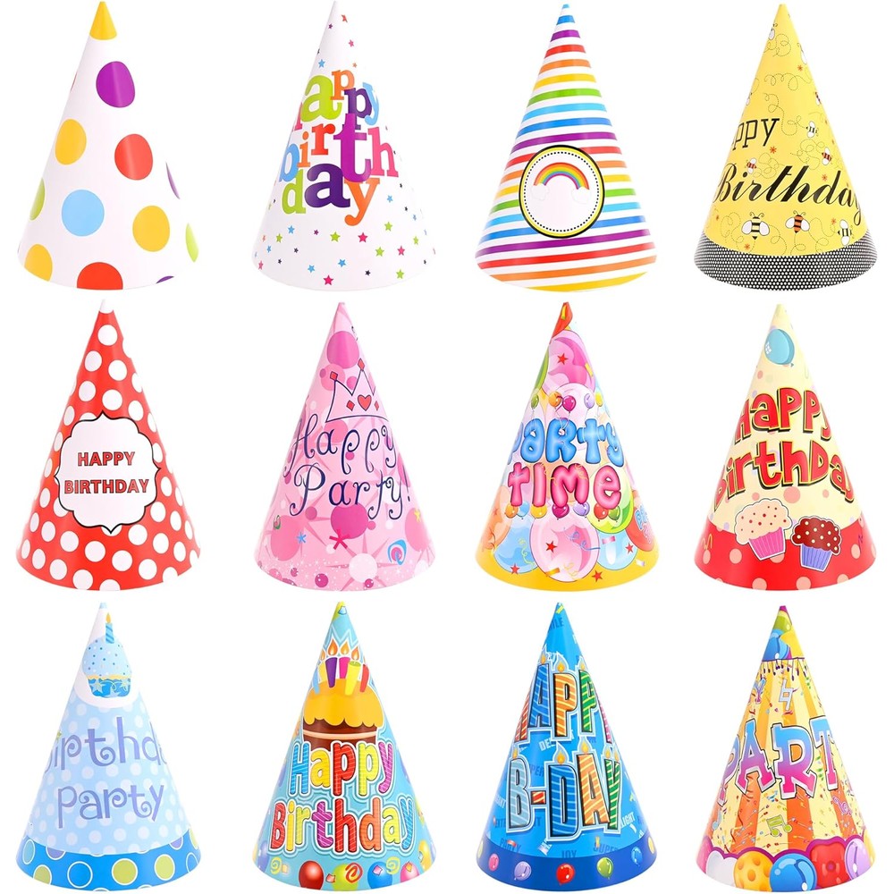 Canrevel 12 piece party hats front view