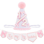 Inocean 1/2 birthday party cone hat front view