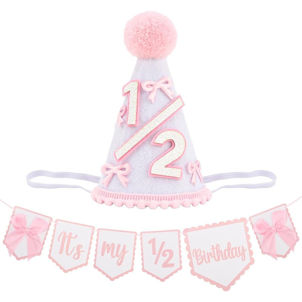 Inocean 1/2 birthday party cone hat front view