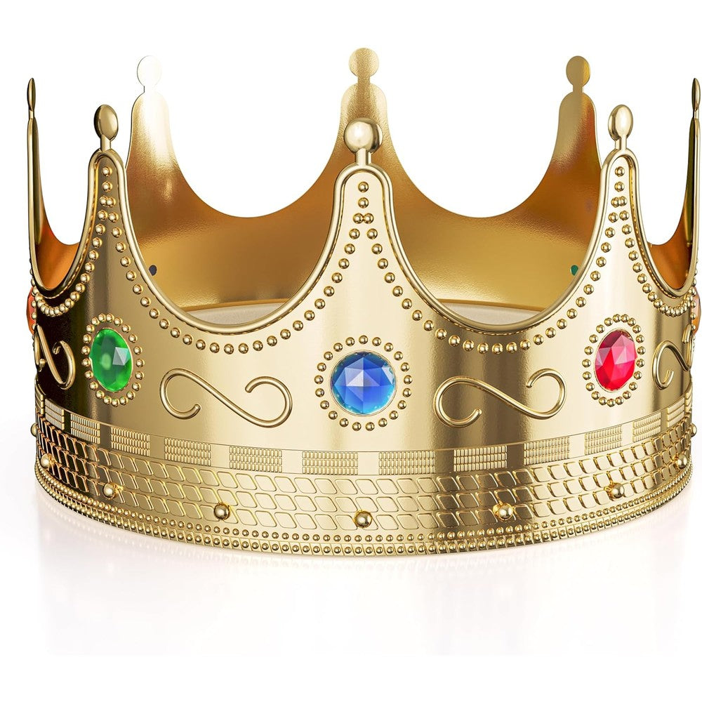 Crown Display Gold Royal Queen And King Crown front view