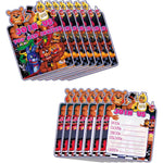 WOLEN Five Nights birthday invitation cards front view showing Freddy Fazbear theme design