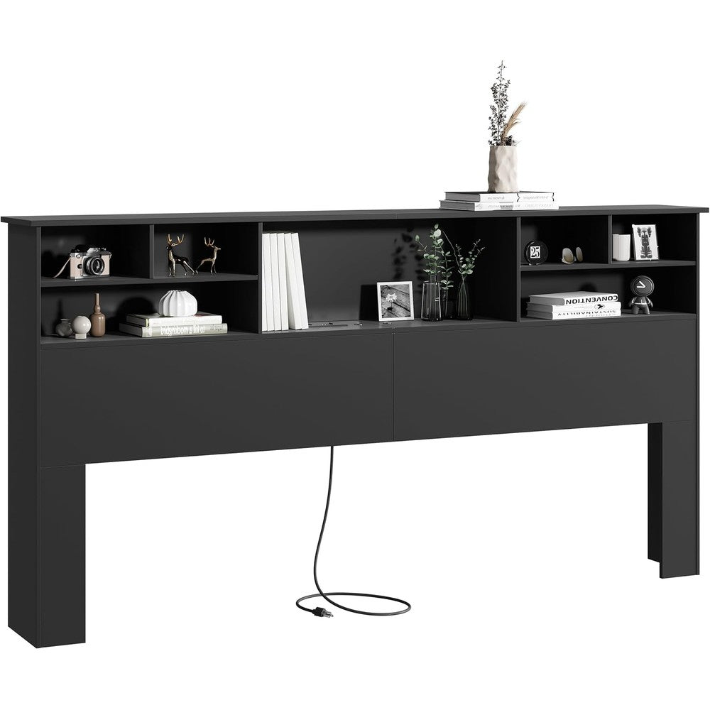 AYEASY King Size Bookcase Headboard front view bedroom furniture India