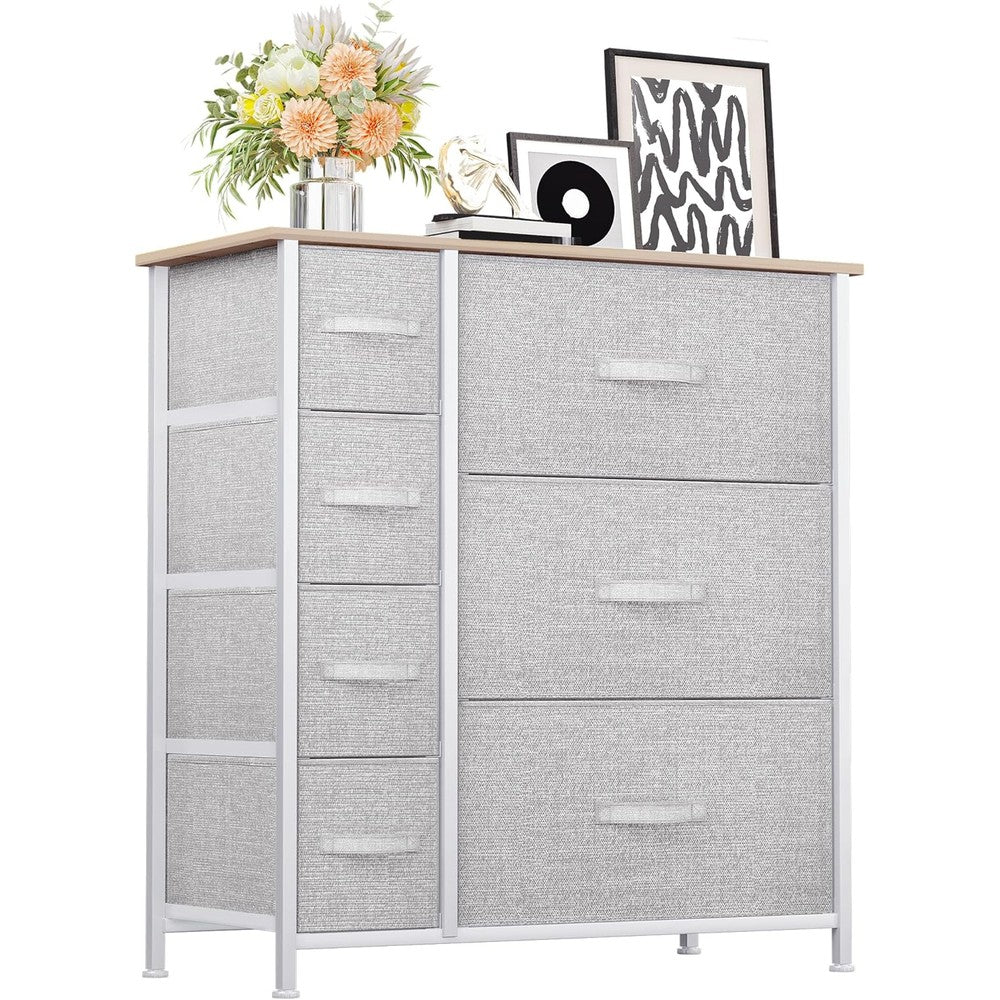 Yitahome 7 drawer fabric dresser front view for bedroom storage