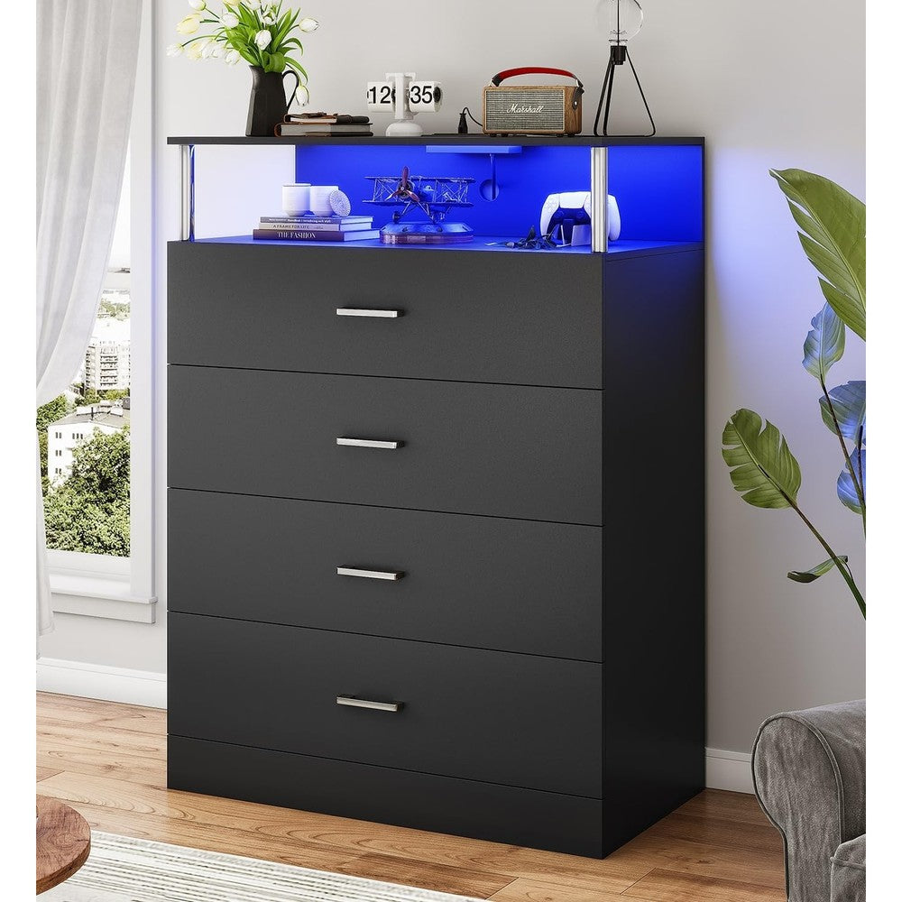 Aogllati 4 Drawer Dresser front view with modern column design