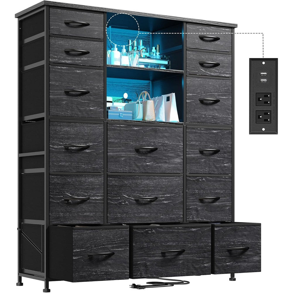 EnHomee 51-inch tall bedroom dresser with 15 drawers front view