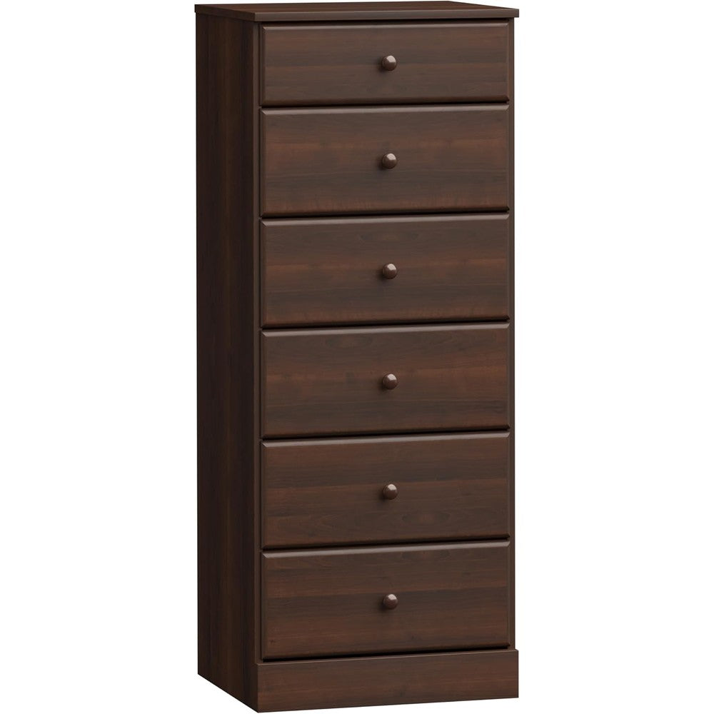 Prepac Astrid 6-Drawer Tall Chest espresso finish front view