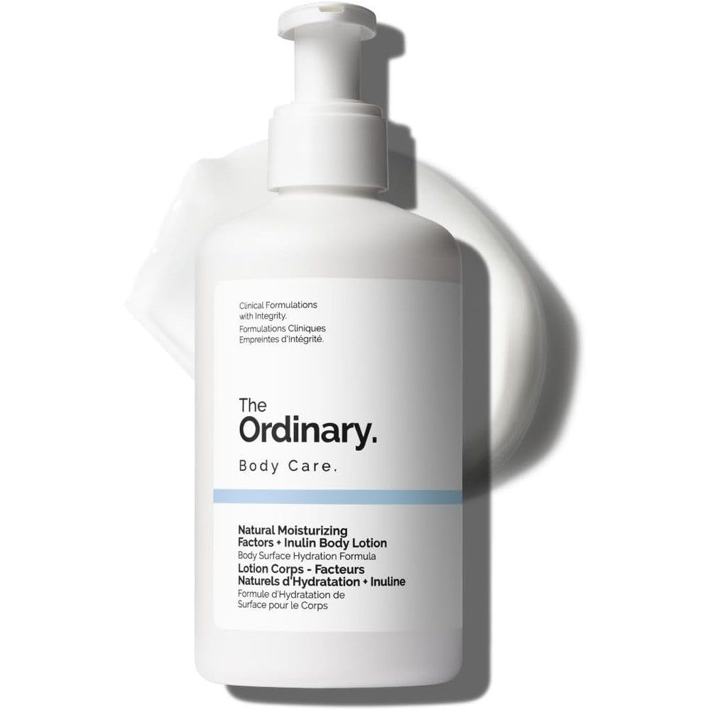 The Ordinary Natural Moisturizing Factors and Inulin Body Lotion 240ml front view for daily hydration.