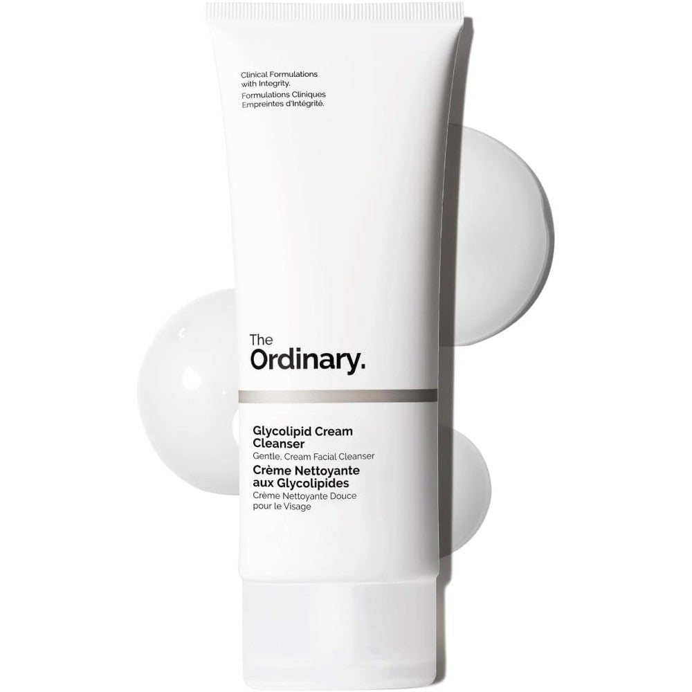 The Ordinary Glycolipid Cream Cleanser 150ml front view for gentle face cleansing.