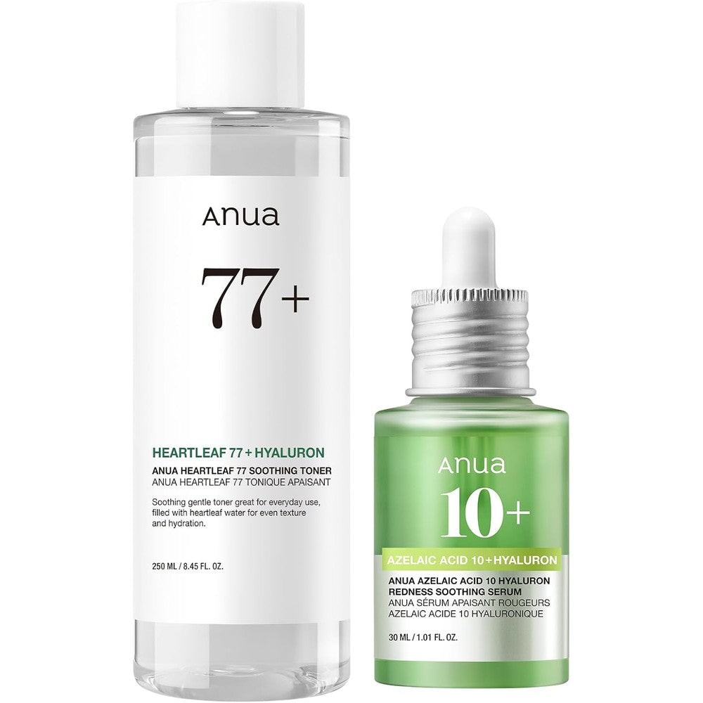 Anua Gentle Soothing Starter Duo box front view showing the serum and toner set