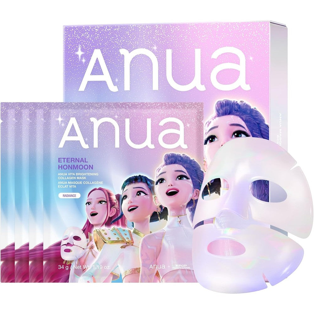 ANUA Vita Collagen Mask front packaging showing KPop Demon Hunters limited edition branding