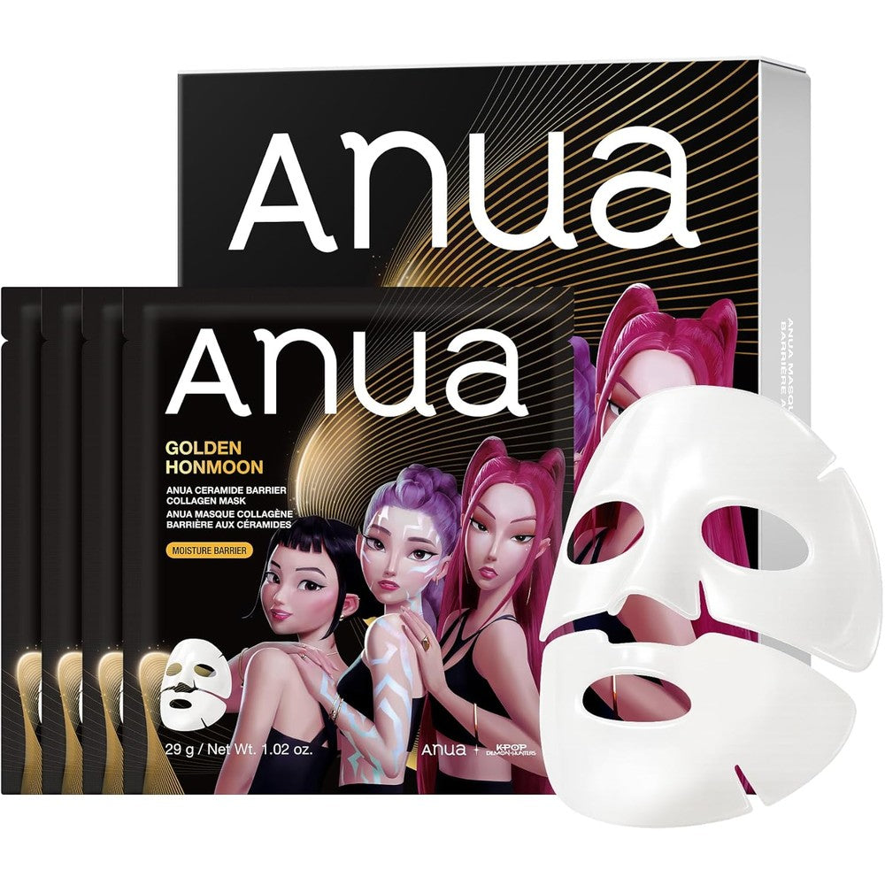 ANUA Ceramide Barrier Collagen Mask front view packaging showing the KPop Demon Hunters limited edition design.