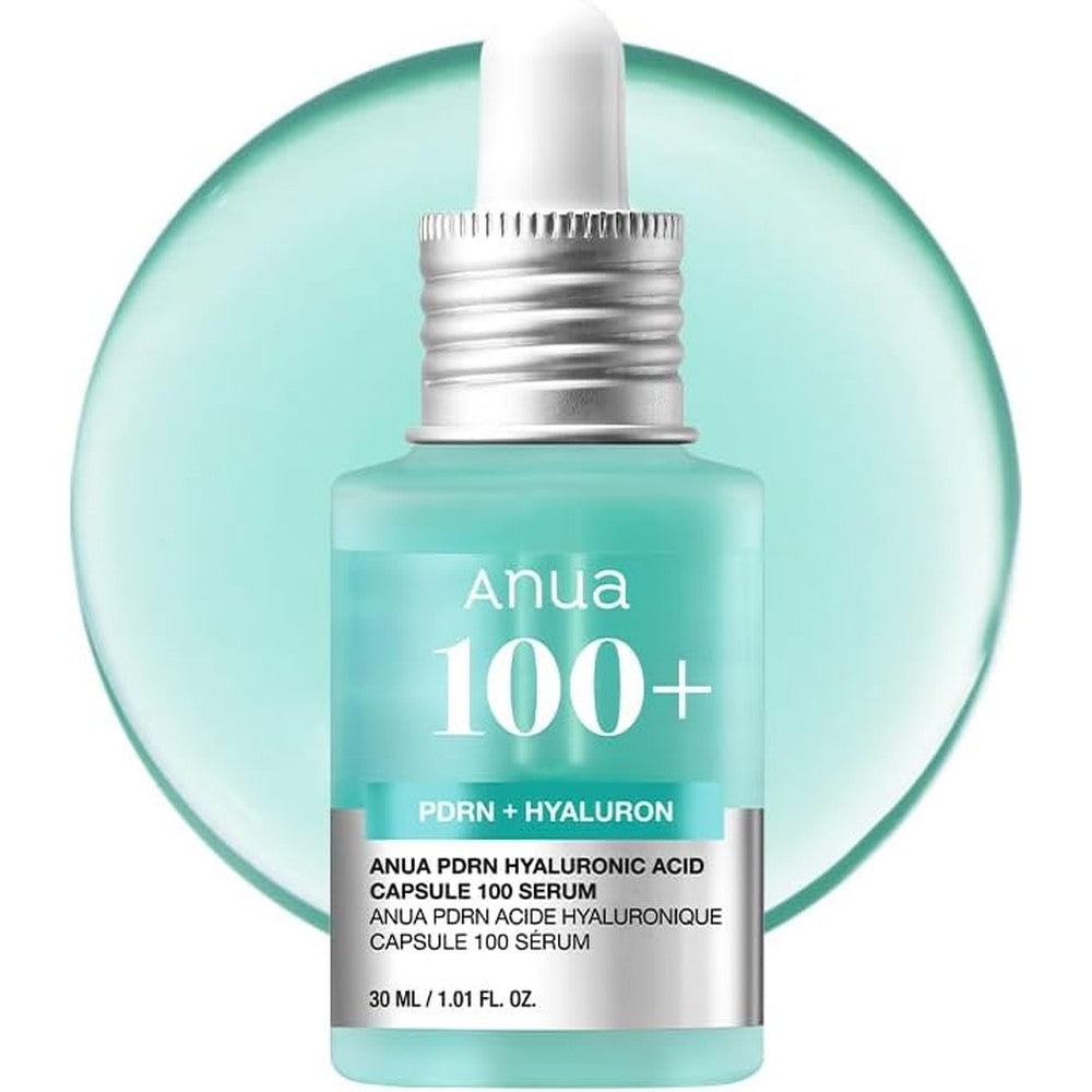 Anua PDRN Hyaluronic Acid Capsule 100 Serum front view bottle for glass skin hydration