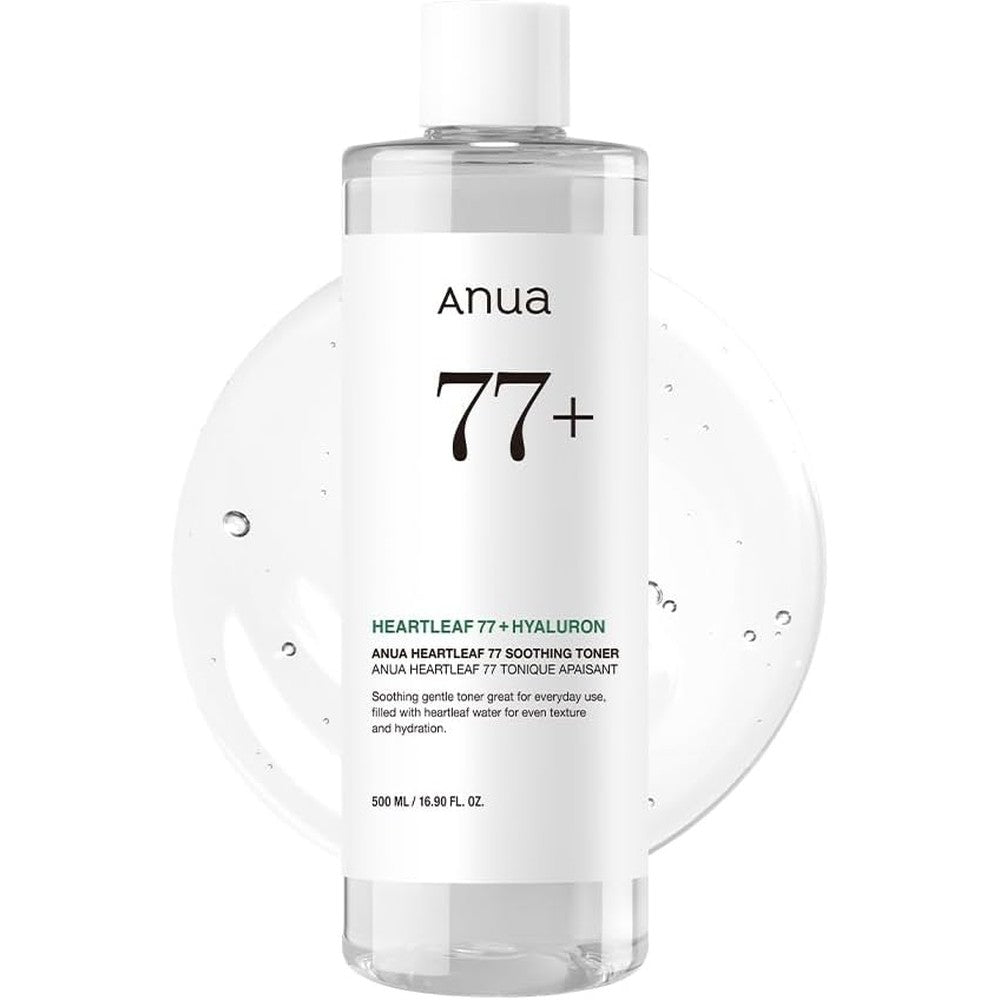 Anua Heartleaf 77 Soothing Toner 500ml front view for sensitive skin care