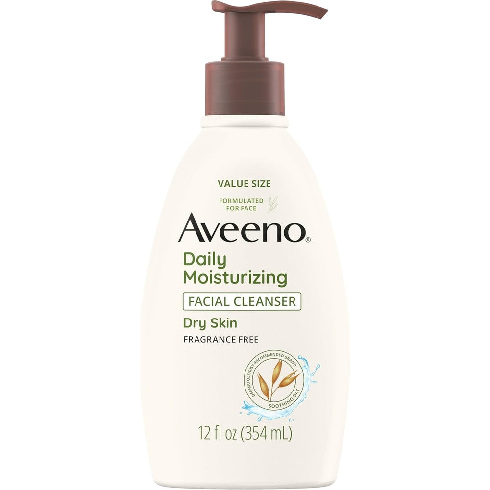 Aveeno Daily Moisturizing Facial Cleanser front view packaging for dry skin