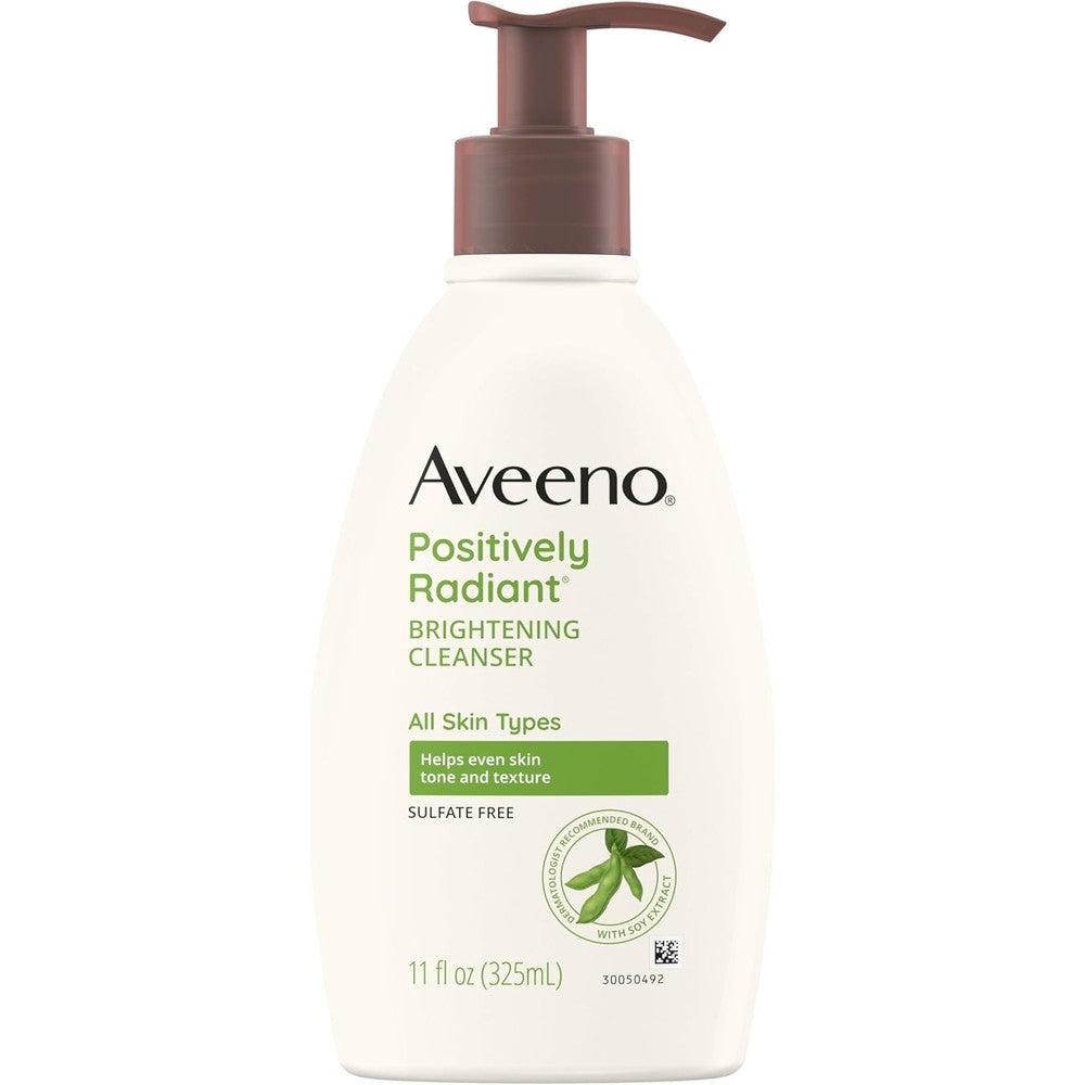 Aveeno Positively Radiant Brightening Facial Cleanser front view bottle