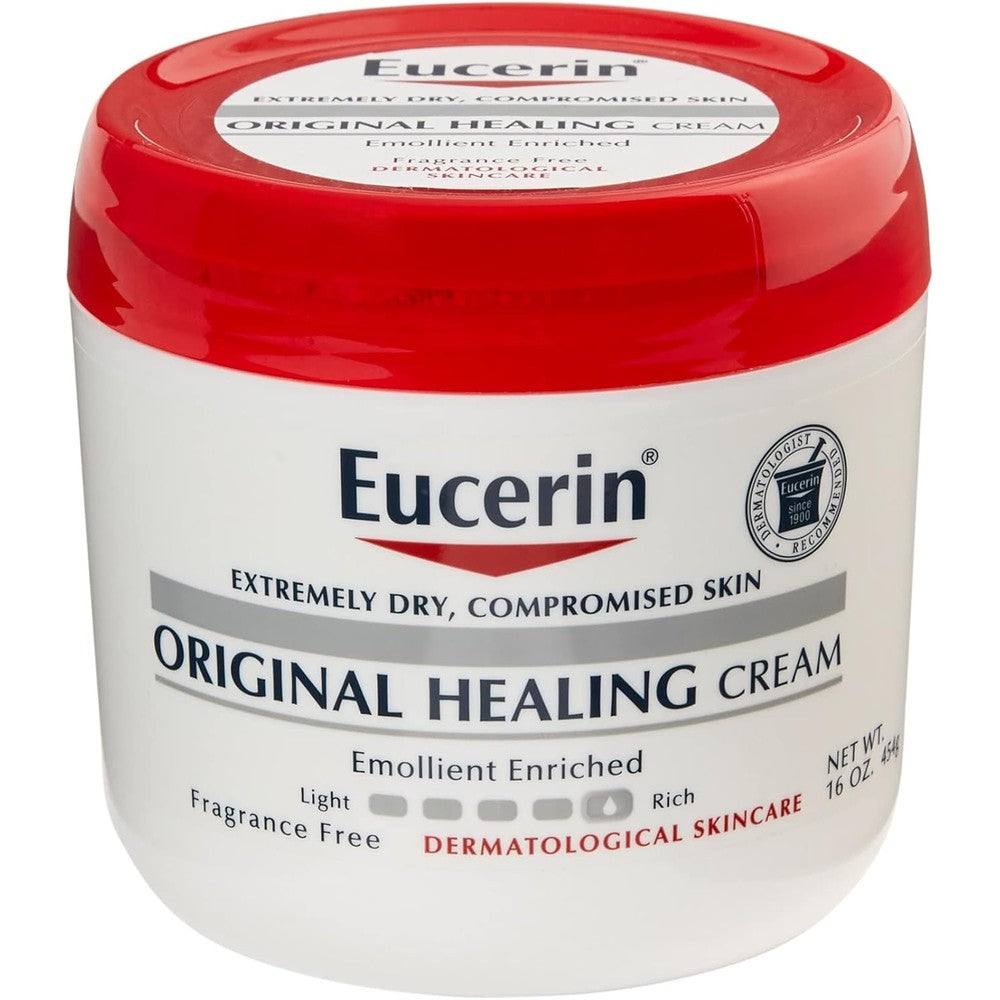 Eucerin Original Healing Cream For Extremely Dry Compromised Skin Fragrance Free Moisturizing Jar 16 Ounce