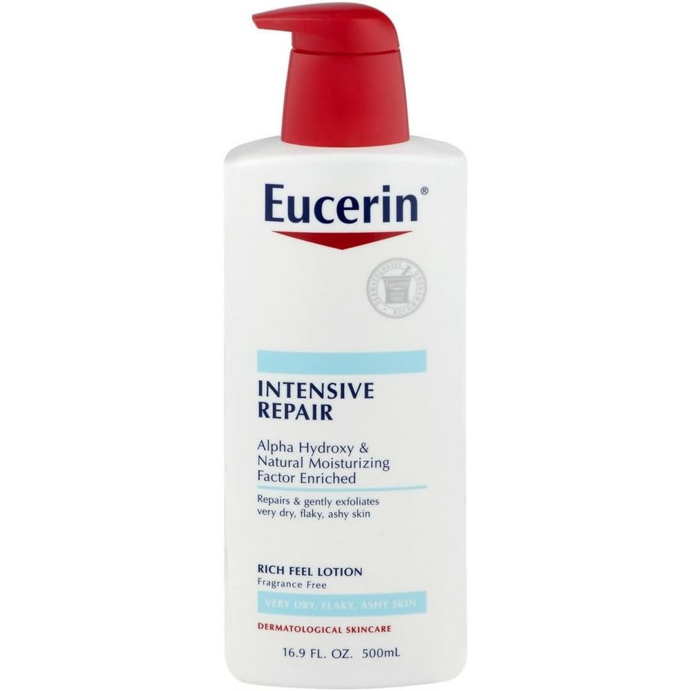 Eucerin Intensive Repair Rich Feel Body Lotion For Very Dry Flaky Skin Fragrance Free Sixteen Point Nine Fluid Ounce Pack Of Two