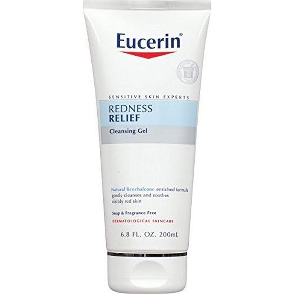Eucerin Redness Relief Soothing Cleansing Gel Fragrance Free Face Wash For Sensitive Skin 6.8 Ounce