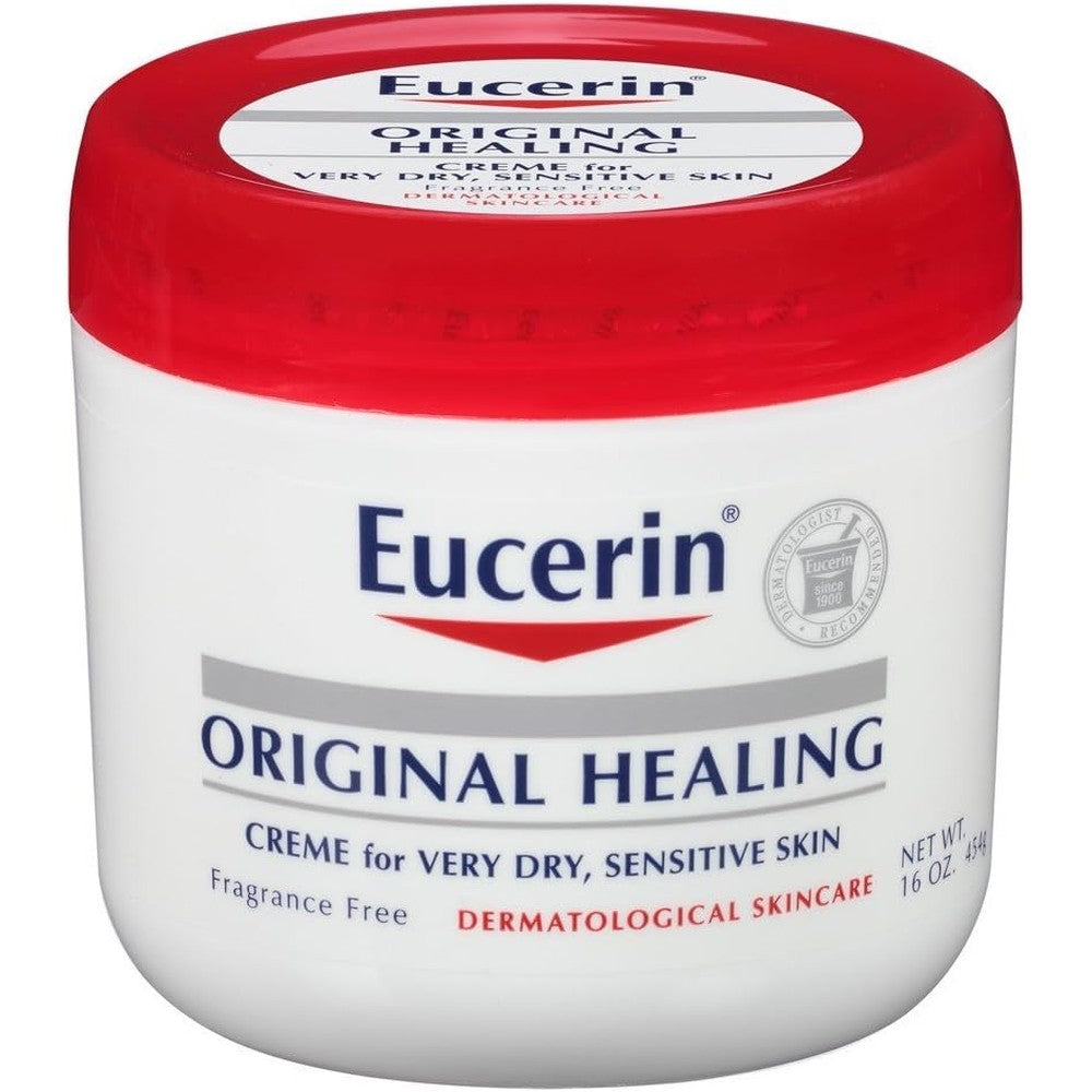 Eucerin Original Healing Cream sixteen ounce twin pack front view for dry skin hydration