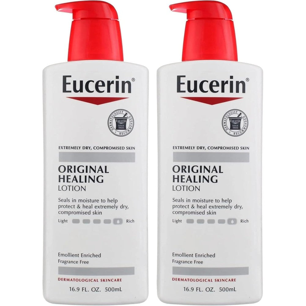 Eucerin Original Healing Lotion 16.9 Fluid Ounce pump bottle front view for extremely dry skin